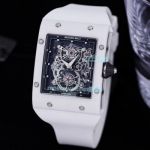 Swiss Quality Replica Richard Mille RM017 Ceramic Bezel White Band Watch